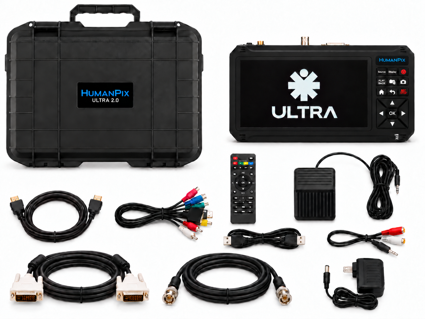 Kit HumanPix ULTRA 2.0 com maleta de transporte, pedal, controle remoto e cabos DVI e SDI